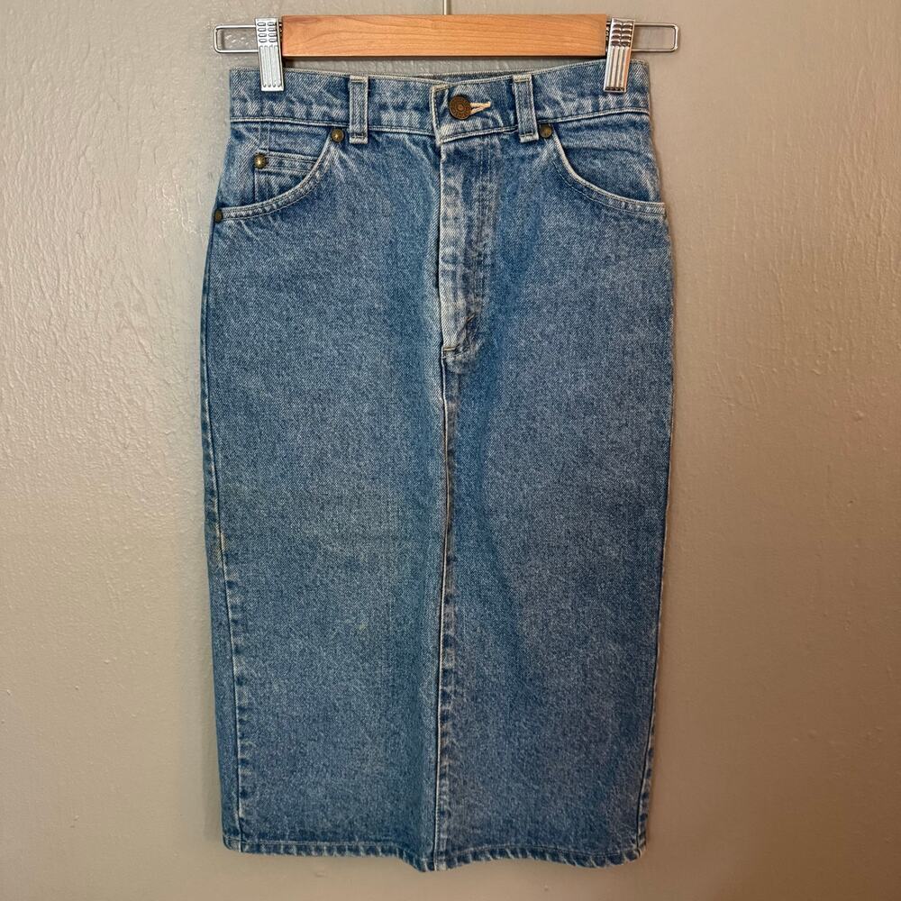 LEVI'S Orange Tab Knee Lenght Pencil Skirt Size US 14 Casual comfort light wash